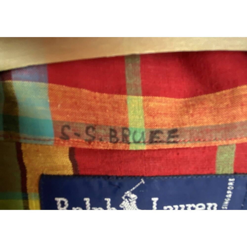 VTG Ralph Lauren Indian Madras Shirt Mens L Hand‎ Woven Plaid Button Down Preppy - Picture 13 of 13